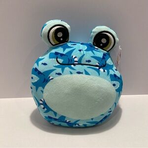 Plush Frog Toy - Blue Patterned Plush. Fluffy Stuffy”